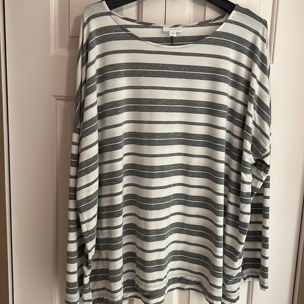 Pure J Jill Jersey Xl Grey/Off White